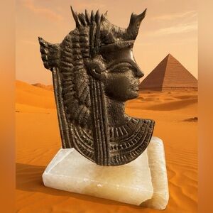 Vintage Antique Style Egyptian Bust Home Accent